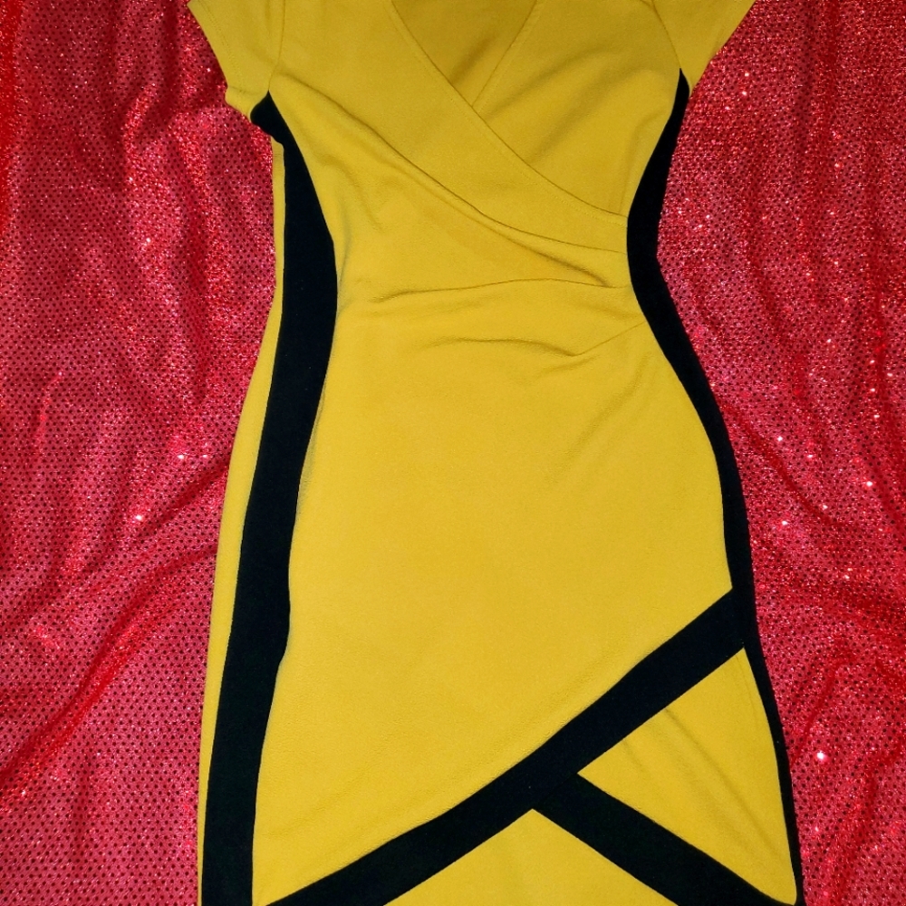 Mustard and Black dress